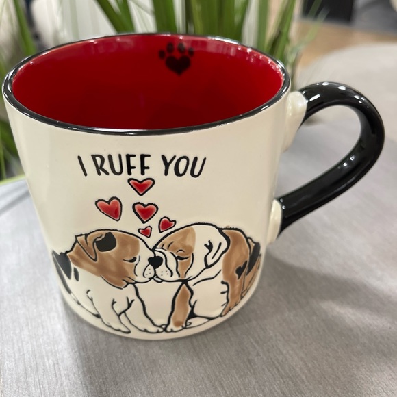 Valentine Dog I Ruff You Bulldogs Ceramic Coffee Mug Cup NEW - Picture 1 of 6